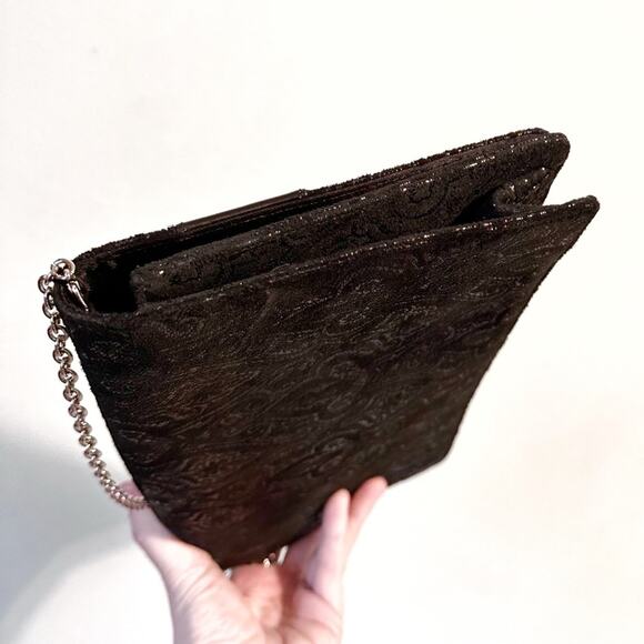 Gianfranco Lotti Damask and Leather Vintage Shoulder Clutch Bag - Picture 4 of 11